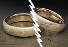 Wedding ring broken apart