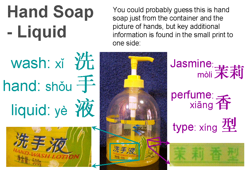 Picture of liquid jasmine hand soap label